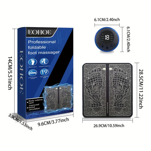 Foldable Foot Massager with 8 Vibration Modes – EMS Acupressure Therapy(Blue)