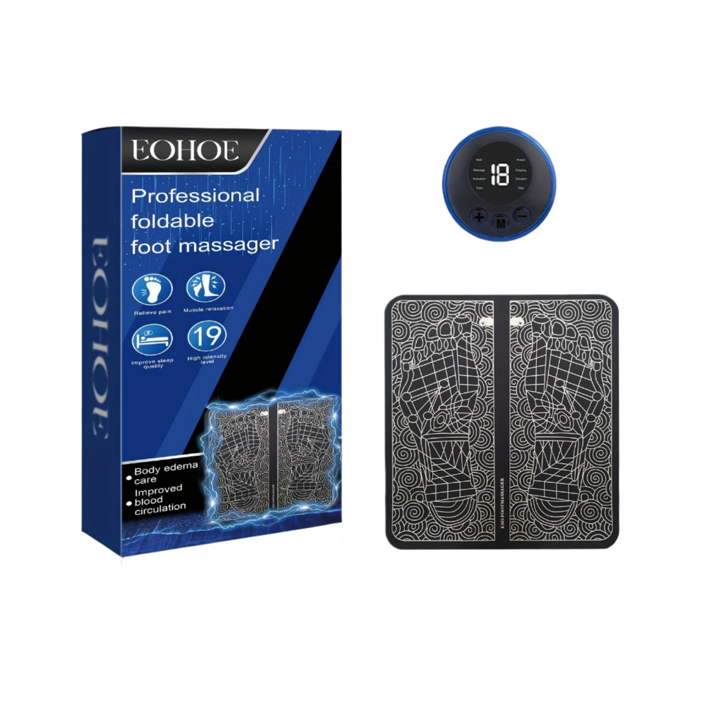 Foldable Foot Massager with 8 Vibration Modes – EMS Acupressure Therapy(Blue)