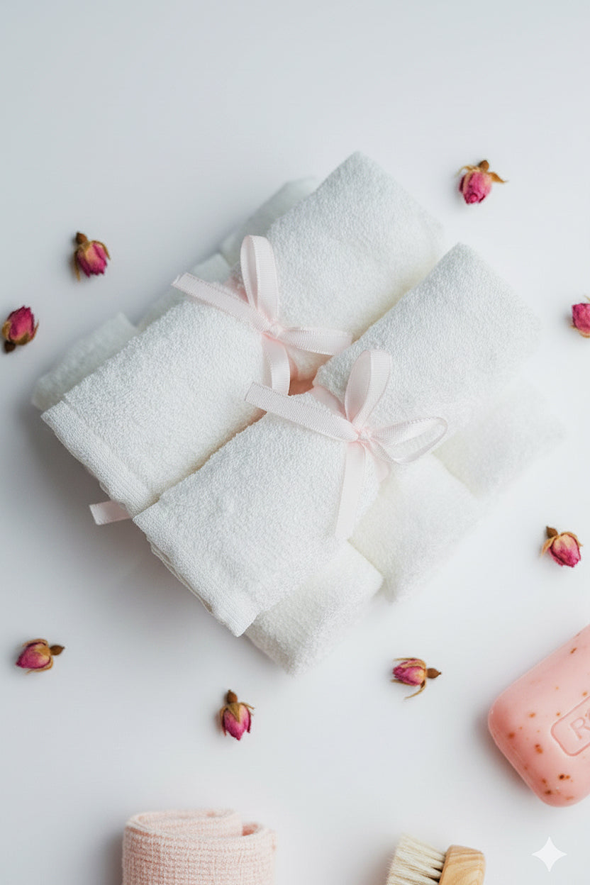 Organic Bamboo Face Towels Set of 5